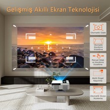 Xnano X6 1080P Full Hd LED Projeksiyon, 4K Desteği, Android, Wi-Fi, Bt 5.2, Otomatik Odaklama, 30000 Lümen Siyah