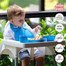 Baby Chef's by ZN %100 Premıum Silikon 6'lı Mama Seti Vakum Sistemli