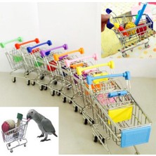 Huoxun Shop B Kırmızı Stil 11.5*7.5cm Komik Mini Kuş Papağan Fare Kedi Oyuncak Süpermarket Alışveriş Arabası Zeka Gelişim Papağan Oyuncakları (Yurt Dışından)