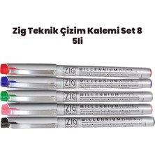 Zig Teknik Çizim Kalem Set 8 5li 0,1mm