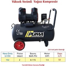 Puma 50 Lt Yüksek Verimli Kompresör (Yağsız)