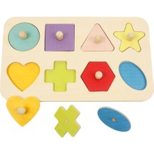 Toysilla Ahşap Tutmalı Geometrik Şekiller Içeren Eğitici Yapboz Oyuncak - T3014