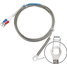 Alkatronik K Type Thermocouple 1 Metre Montaj Delikli Sıcaklık Isı Sensörü 0C/800C Paslanmaz Çelik Prob K Tip