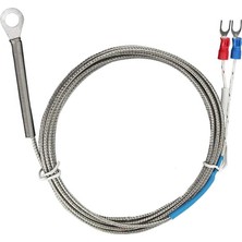 Alkatronik K Type Thermocouple 1 Metre Montaj Delikli Sıcaklık Isı Sensörü 0C/800C Paslanmaz Çelik Prob K Tip