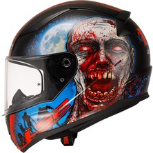 Ls2 Rapıd 2 Zombıe Siyah-Kırmızı Kask