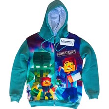 Minecraft 3D Baskılı Erkek Çocuk Uzun Kollu Sweat Shirt 3 - 15 Yaş Siyah