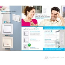Schneider Electric Asfora Beyaz Komütatör Ikili Anahtar + Çerçeve