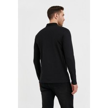 Simyon Styles Erkek Casual Uzun Kollu Polo Yaka Sweatshirt