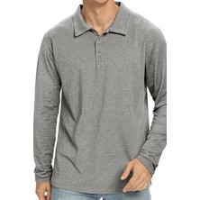 Simyon Styles Erkek Casual Uzun Kollu Polo Yaka Sweatshirt
