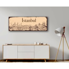 Bestablo Bes Istanbul Yazılı Panaromik Manzara Ev Dekoru Bes Kanvas Tablo