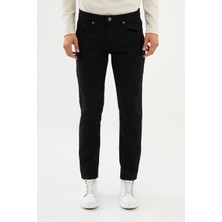 Düz Siyah Super Slim Fit Erkek Kot Pantolon
