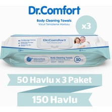 Dr.Comfort Vücut Temizleme Havlusu 50'Li 3 Paket 150 Havlu