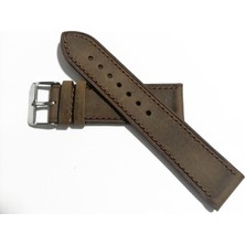 Fado Fossil &her Saate  Uyumlu Kahverengi Dikişli   24  mm  Grizi  Deri