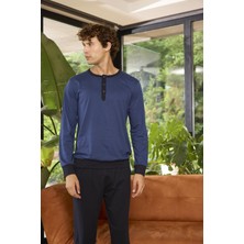 Kly Midi Yaka Pamuklu Pijama Takımı 9268