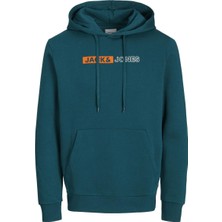 Jack & Jones 12233599 Jjecorp Logo Sweat Hood Play Noos Petrol