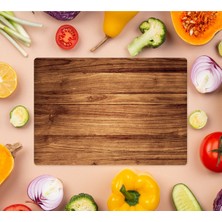 Woodhub 30CM x 40CM Cam Kesme Tahtası ve Sunum Tablası Ahşap Görünümlü