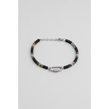 So CHIC Jasper ve Hematit Taşlı 23 Cm Çelik Erkek Bileklik
