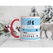 Bk Gift Kişiye Özel Isimli Hava Limanı Tasarımlı Kırmızı Kupa Bardak-3, Arkadaşa Hediye, Doğum Günü Hediyesi(Düzenlenecek)
