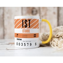 Bk Gift Kişiye Özel Isimli Hava Limanı Tasarımlı Sarı Kupa Bardak-1, Arkadaşa Hediye, Doğum Günü Hediyesi(Düzenlenecek)