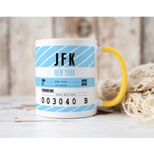 Bk Gift Kişiye Özel Isimli Hava Limanı Tasarımlı Sarı Kupa Bardak-3, Arkadaşa Hediye, Doğum Günü Hediyesi(Düzenlenecek)