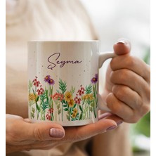 Bk Gift Kişiye Özel Isimli Çiçek Tasarımlı Beyaz Kupa Bardak- 7, Arkadaşa Hediye, Sevgiliye Hediye, Doğum Günü Hediyesi