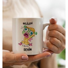 Bk Gift Delileri Sevin Tasarımlı Beyaz Kupa Bardak, Arkadaşa Hediye, Doğum Günü Hediyesi