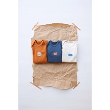 Ohlala Koala 3'lü Nakışlı Çıt Çıtlı Uzun Kollu Body - Zıbın Set Model 4