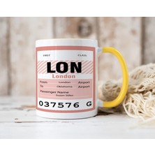 Bk Gift Kişiye Özel Isimli Hava Limanı Tasarımlı Sarı Kupa Bardak-2, Arkadaşa Hediye, Doğum Günü Hediyesi(Düzenlenecek)