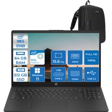 Hp 15-FD0042NT Intel Core I5 1334U 64GB 512GB SSD 15.6" Fhd Intel Iris Xe Graphics Windows 11 Home Taşınabilir Bilgisayar B17DBEAWH21 + Zettaçanta