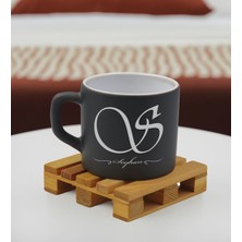 Bk Gift Kişiye Özel Isimli Antrasit Renkli Middle Çay & Kahve Fincanı-5, Arkadaşa Hediye, Sevgiliye Hediye, Doğum Günü Hediyesi