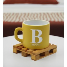 Bk Gift Kişiye Özel Isimli Sarı Renkli Middle Çay & Kahve Fincanı-3, Arkadaşa Hediye, Sevgiliye Hediye, Doğum Günü Hediyesi