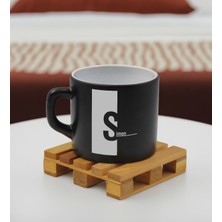 Bk Gift Kişiye Özel Isimli Siyah Renkli Middle Çay & Kahve Fincanı-4, Arkadaşa Hediye, Sevgiliye Hediye, Doğum Günü Hediyesi