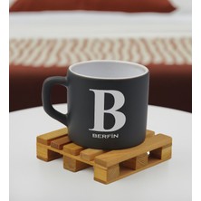 Bk Gift Kişiye Özel Isimli Antrasit Renkli Middle Çay & Kahve Fincanı-3, Arkadaşa Hediye, Sevgiliye Hediye, Doğum Günü Hediyesi