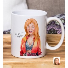 Bk Gift Kişiye Özel Karikatürlü Kadın Tasarımlı Beyaz Kupa BARDAK-120, Arkadaşa Hediye , Karikatürlü Kupa Bardak