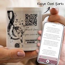 Bk Gift Kişiye Özel Şarkı Qr Kodlu Beyaz Kupa Bardak, Sevgiliye Hediye