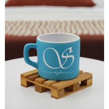 Bk Gift Kişiye Özel Isimli Turkuaz Renkli Middle Çay & Kahve Fincanı-5, Arkadaşa Hediye, Sevgiliye Hediye, Doğum Günü Hediyesi