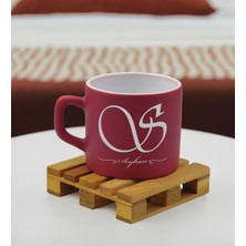 Bk Gift Kişiye Özel Isimli Leylak Kırmızı Renkli Middle Çay & Kahve Fincanı-5, Arkadaşa Hediye, Sevgiliye Hediye, Doğum Günü Hediyesi