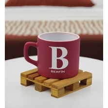 Bk Gift Kişiye Özel Isimli Leylak Kırmızı Renkli Middle Çay & Kahve Fincanı-3, Arkadaşa Hediye, Sevgiliye Hediye, Doğum Günü Hediyesi