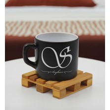 Bk Gift Kişiye Özel Isimli Siyah Renkli Middle Çay & Kahve Fincanı-5, Arkadaşa Hediye, Sevgiliye Hediye, Doğum Günü Hediyesi