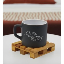 Bk Gift Kişiye Özel Isimli Antrasit Renkli Middle Çay & Kahve Fincanı-2, Arkadaşa Hediye, Sevgiliye Hediye, Doğum Günü Hediyesi