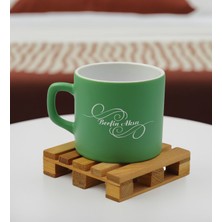 Bk Gift Kişiye Özel Isimli Yeşil Renkli Middle Çay & Kahve Fincanı-2, Arkadaşa Hediye, Sevgiliye Hediye, Doğum Günü Hediyesi