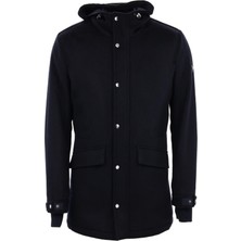 Giovane Gentile Giovane G. Designers Lacivert Palto Uzun Kol 2XL Erkek Midi Düz Desenli