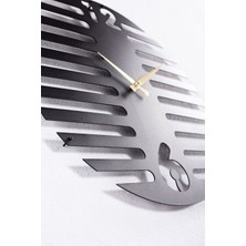 Miaselis Grıll Metal Duvar Saati 1,5 mm Kalınlık 40 x 40 cm Siyah