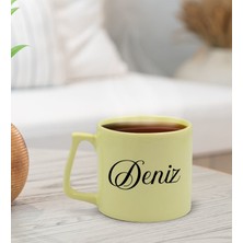 Bk Gift Kişiye Özel Isimli Pastel Sarı Middle Kupa Bardak, Arkadaşa Hediye, Ev Hediyesi, Doğum Günü Hediyesi, Ofis Hediyesi-10