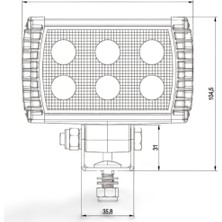 Sanel Power 6 Led Off Road ,Traktör , Kamyon, Tır, Karavan, Atv Çalışma Lambası 12V/24V Swl115.1000