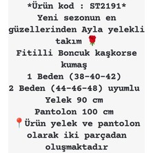 Ayla Takım Fitilli Boncuk Kaşkorse Kumaş Yelek Pantolon Ikili Tesettür Kadın Giyim ST2191