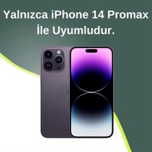 iPhone 14 Pro Max Uyumlu Ortası Taş Detaylı Kelebek Desenli Şeffaf Kılıf