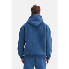 Mesfeno Erkek Oversize Şardonlu 3 Iplik Kapüşonlu, Efektli Yıkamalı, Nakışlı Sweatshirt