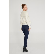 Vavien Slim Fit Likralı Hamile Jean Koyu Mavi Pantolon 1025