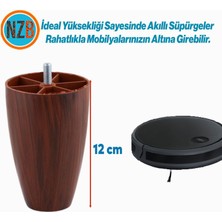 Nzb Mobilya Yükseltici Sehpa Kanepe Ünite Koltuk Ayağı Baza Ayakları Ceviz Desen Oval Plastik Ayak 12 cm